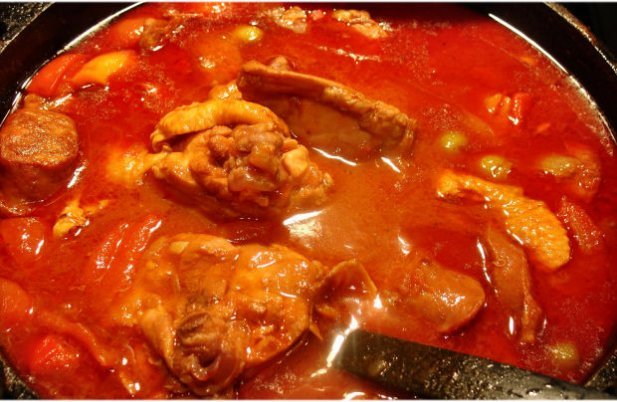 "Bahamian Steamed Chicken with Tomatoes and tomato paste"