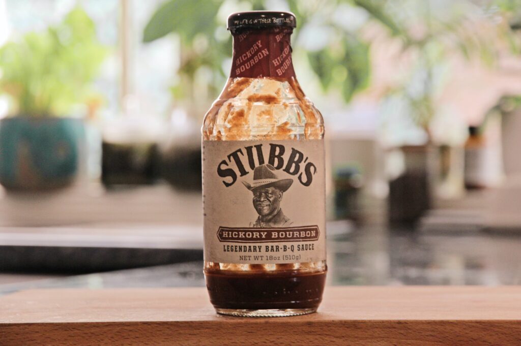"Stubbs BBQ Sauce on a cutting Board"