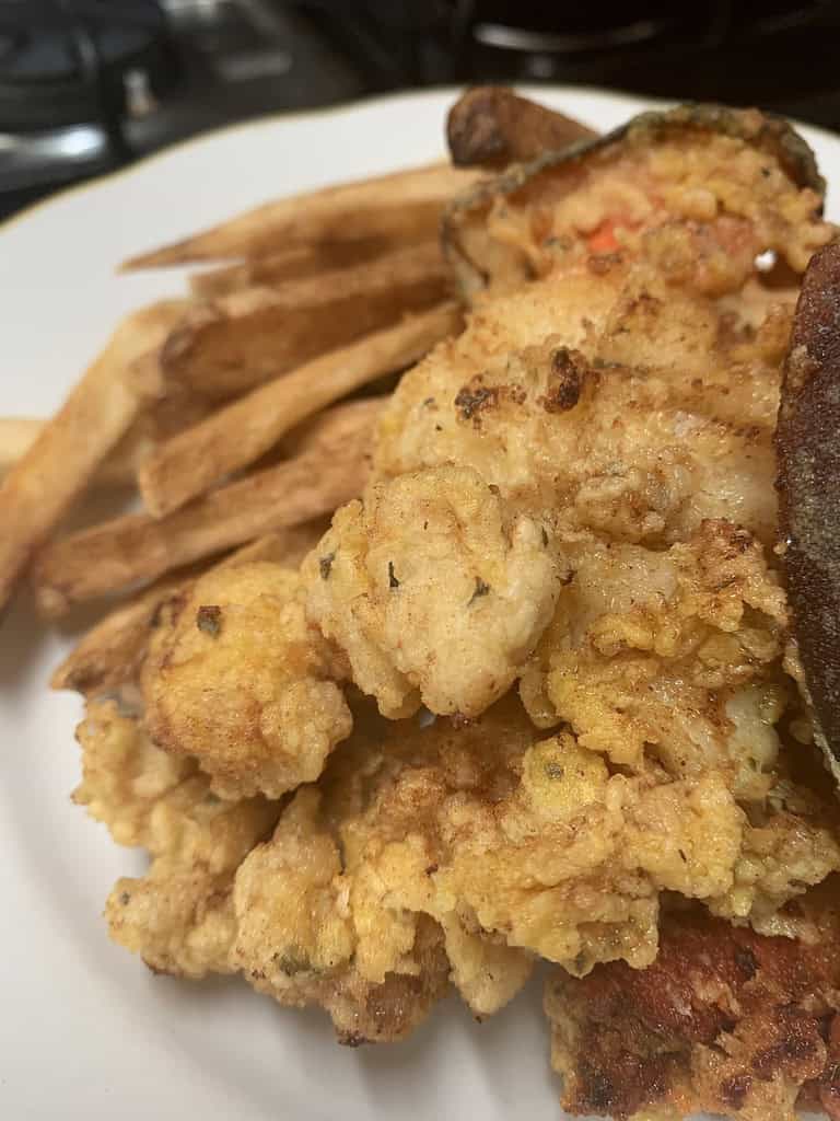 Bahamian Cracked conch with fries