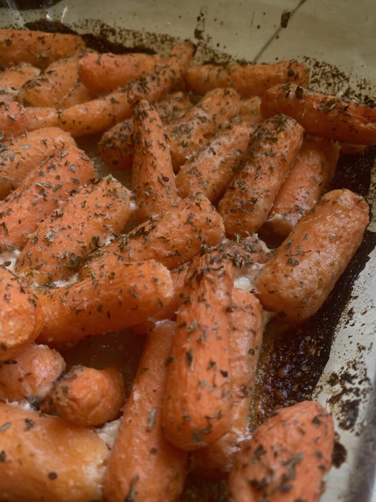 Carrots in a white dish